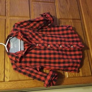 Buffalo plaid long sleeve button up shirt
